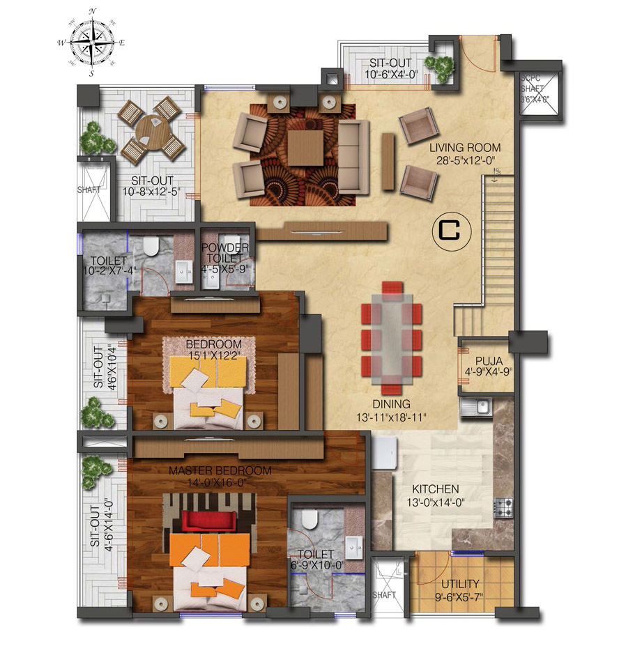 floor plan - Level 8 c Duplex (Lower)